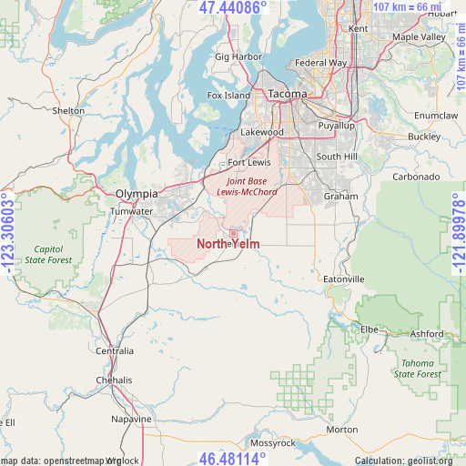 North Yelm on map