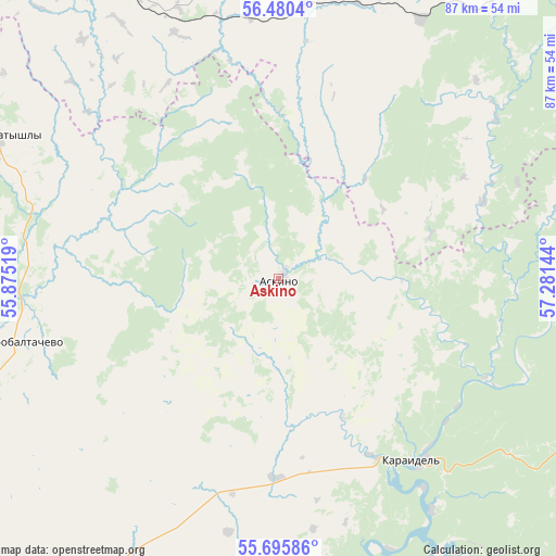Askino on map
