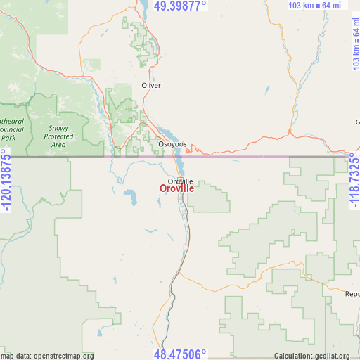 Oroville on map