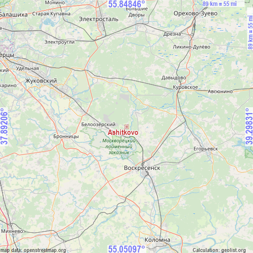 Ashitkovo on map