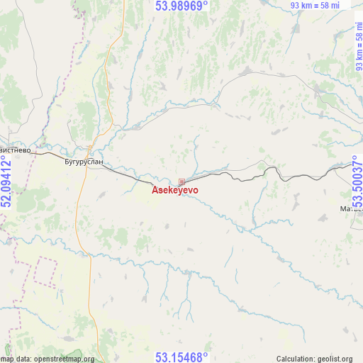 Asekeyevo on map