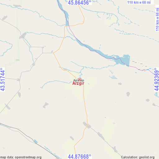 Arzgir on map