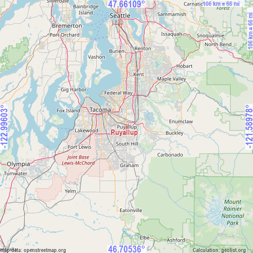 Puyallup on map
