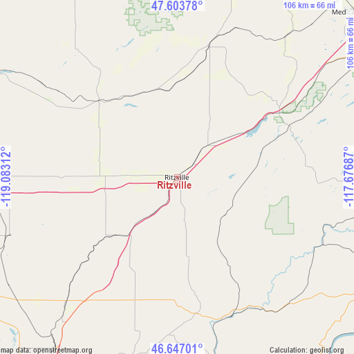 Ritzville on map