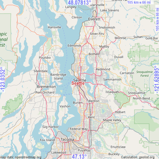 Seattle on map