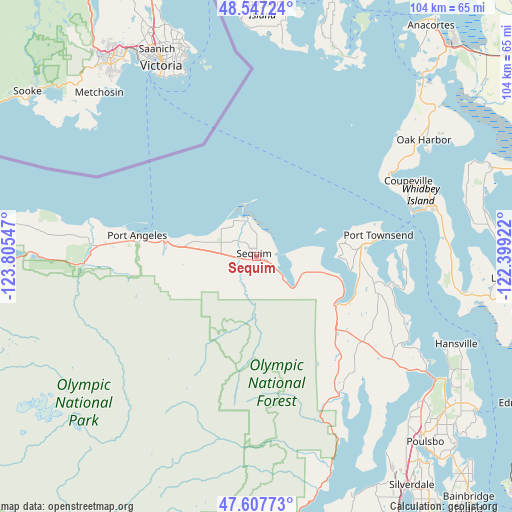 Sequim on map