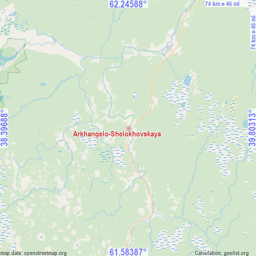 Arkhangelo-Shelokhovskaya on map