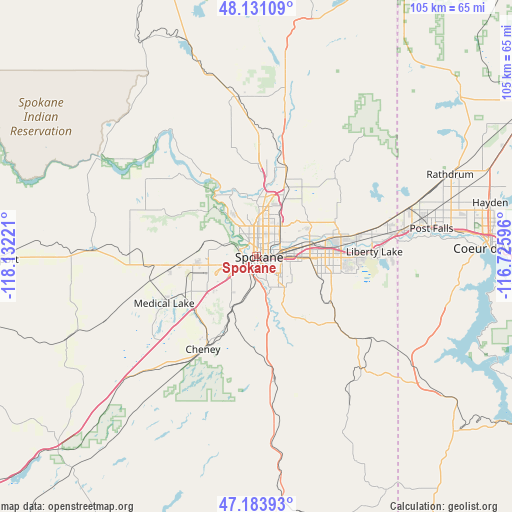 Spokane on map