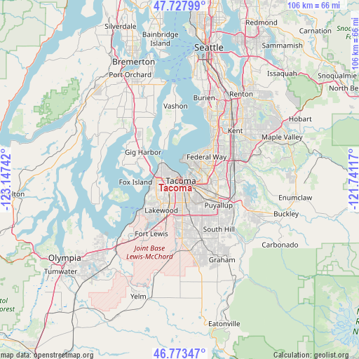 Tacoma on map