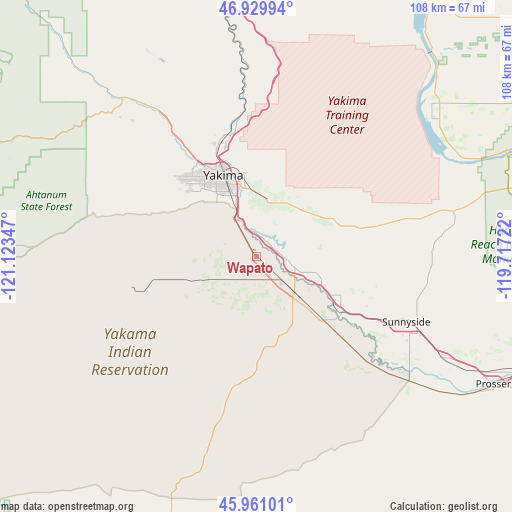 Wapato on map