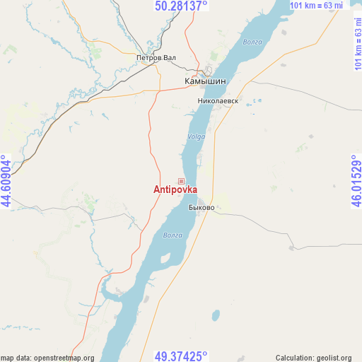 Antipovka on map