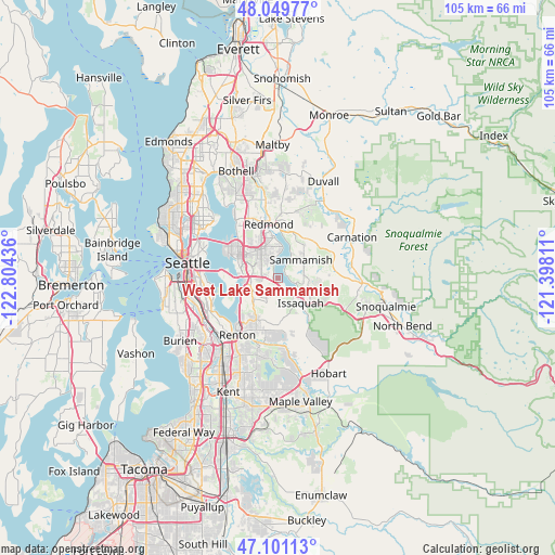 West Lake Sammamish on map