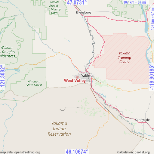 West Valley on map