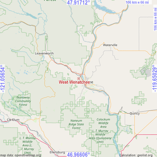 West Wenatchee on map