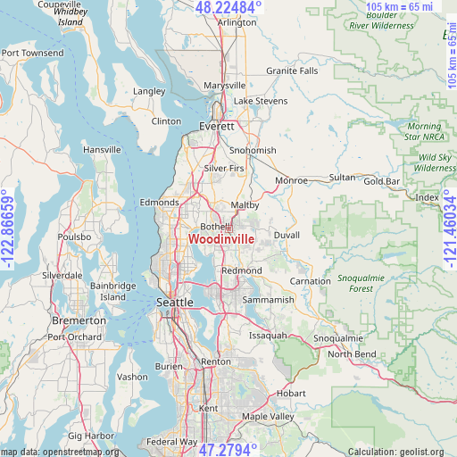 Woodinville on map