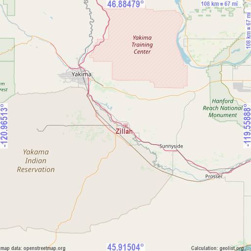 Zillah on map