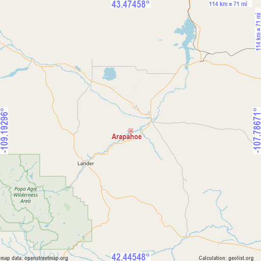 Arapahoe on map