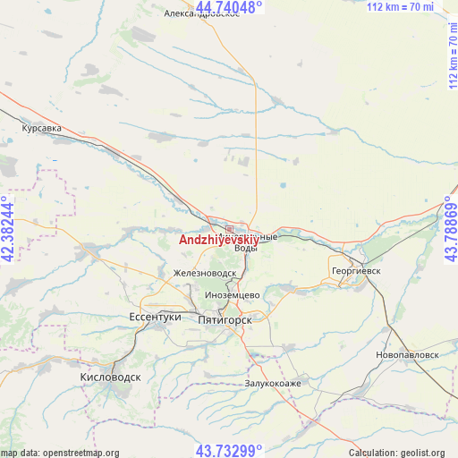 Andzhiyevskiy on map