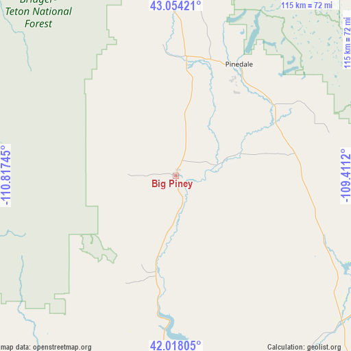 Big Piney on map