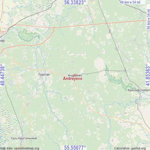 Andreyevo on map