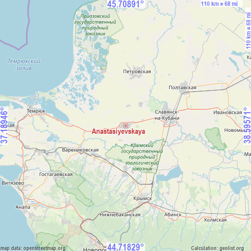 Anastasiyevskaya on map