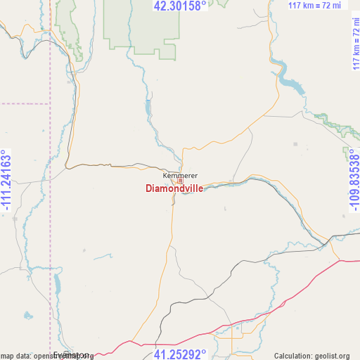 Diamondville on map