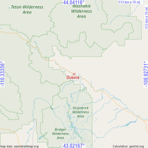 Dubois on map