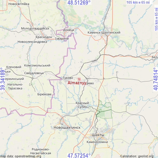 Almaznyy on map