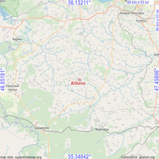 Alikovo on map