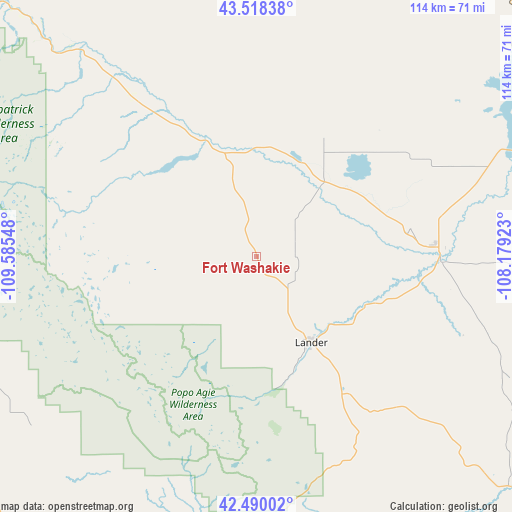 Fort Washakie on map