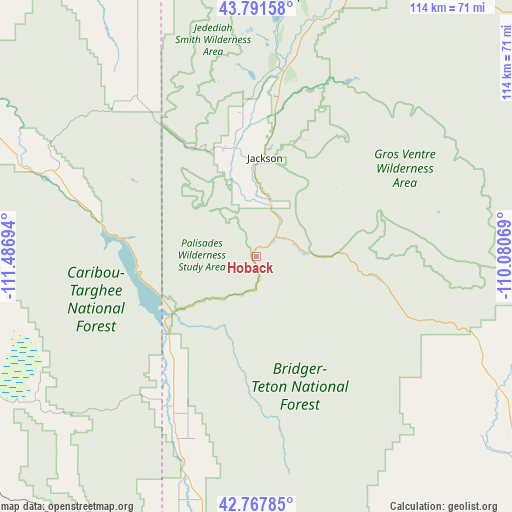 Hoback on map