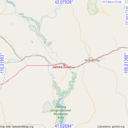 James Town on map