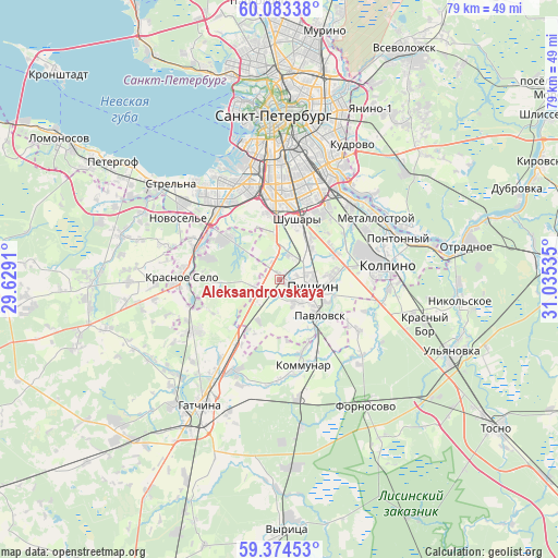 Aleksandrovskaya on map
