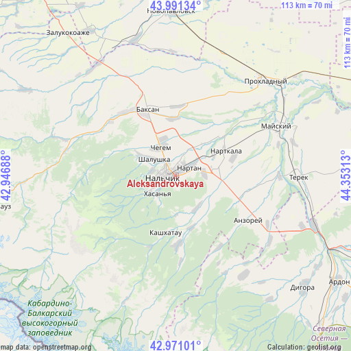 Aleksandrovskaya on map