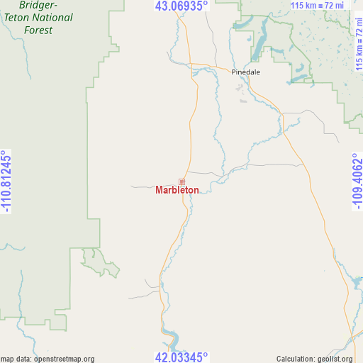 Marbleton on map