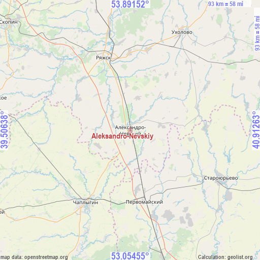 Aleksandro-Nevskiy on map