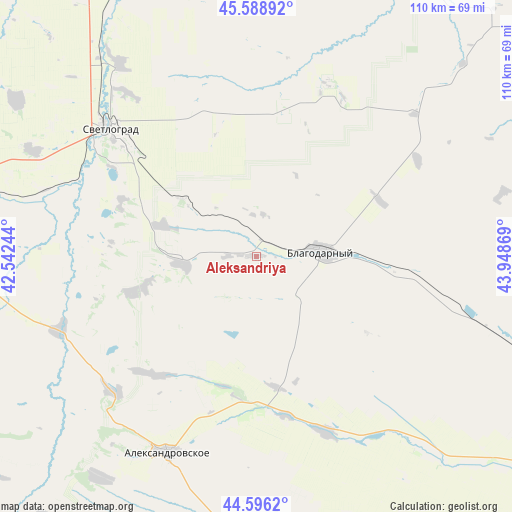 Aleksandriya on map