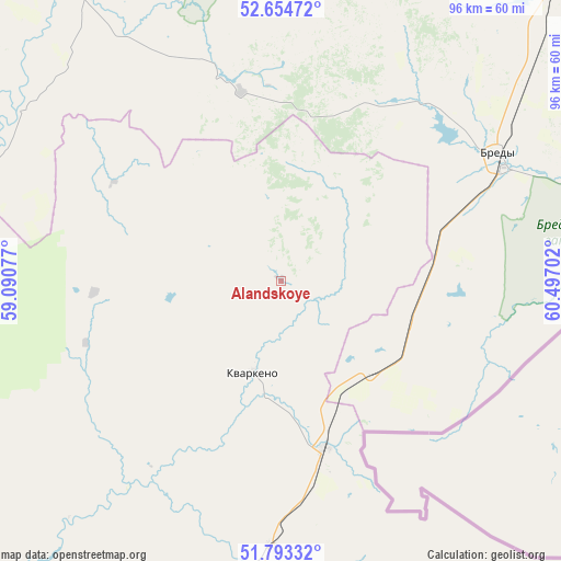 Alandskoye on map