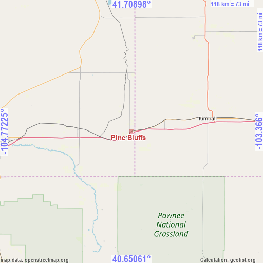 Pine Bluffs on map