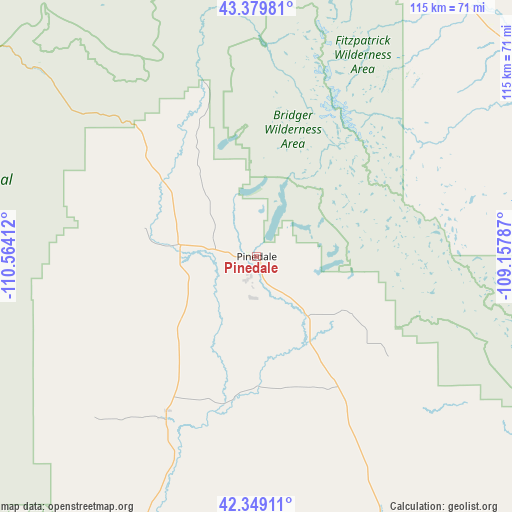 Pinedale on map