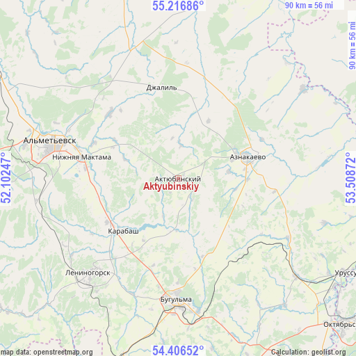 Aktyubinskiy on map