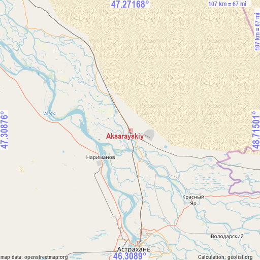 Aksarayskiy on map