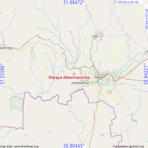 Staraya Akkermanovka on map