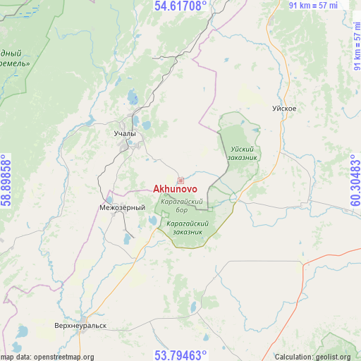 Akhunovo on map