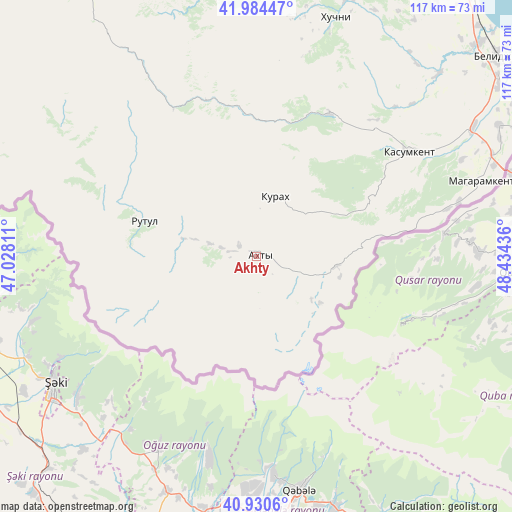 Akhty on map