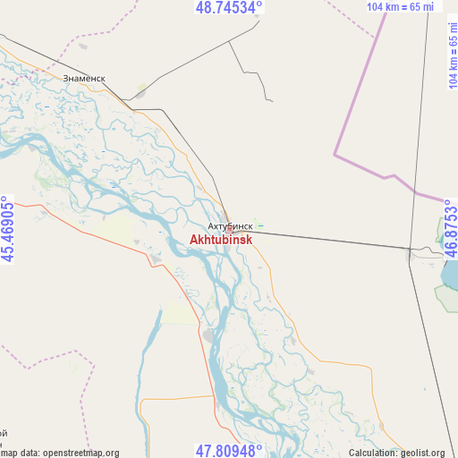 Akhtubinsk on map