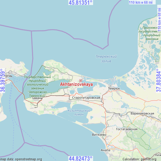 Akhtanizovskaya on map