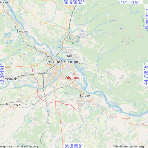 Afonino on map
