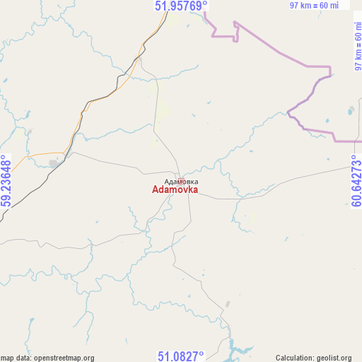 Adamovka on map