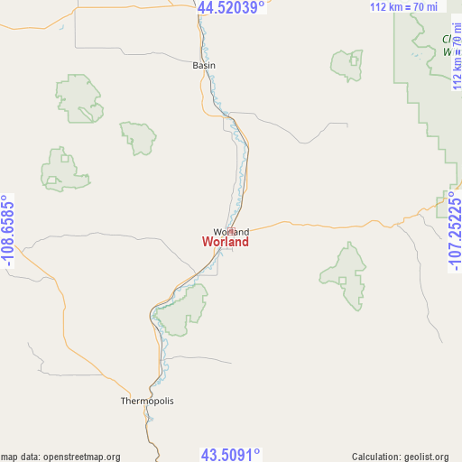 Worland on map